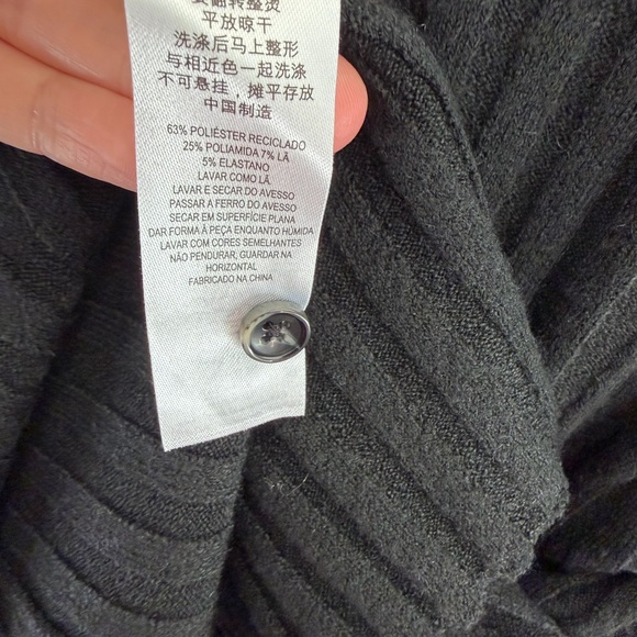 French Connection Ribbed Black Long Sleeve Dress - Picture 7 of 8